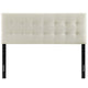 Modway Emily Tufted Button Linen Fabric Upholstered Queen Headboard in Ivory MDY-MOD-5170-IVO