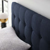 Modway Emily Tufted Button Linen Fabric Upholstered Queen Headboard in Navy MDY-MOD-5170-NAV