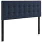 Modway Emily Tufted Button Linen Fabric Upholstered Queen Headboard in Navy MDY-MOD-5170-NAV