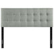 Modway Emily Tufted Button Linen Fabric Upholstered Full Headboard in Gray MDY-MOD-5172-GRY