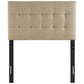 Beige Emily Twin Fabric Headboard  - No Shipping Charges