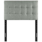 Gray Emily Twin Fabric Headboard  - No Shipping Charges