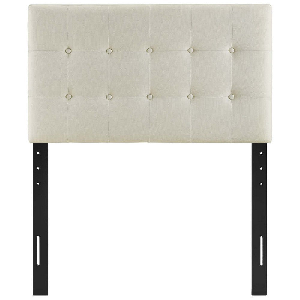 Ivory Emily Twin Fabric Headboard  - No Shipping Charges