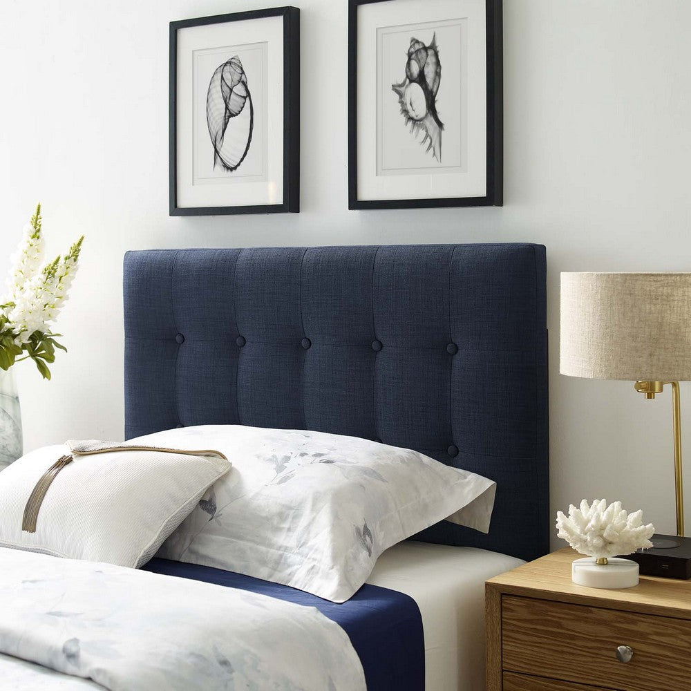 Navy Emily Twin Fabric Headboard  - No Shipping Charges