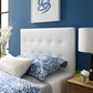 White Emily Twin Vinyl Headboard - No Shipping Charges