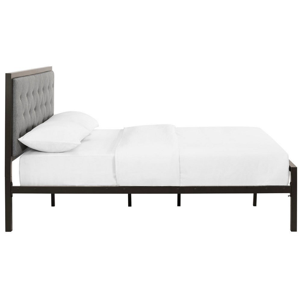 Mia Fabric Full Bed by Modway| Gray