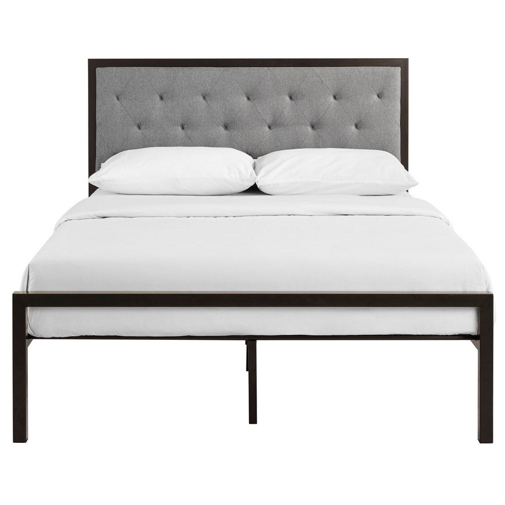 Mia Fabric Full Bed by Modway| Gray