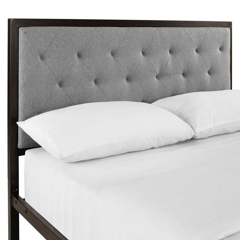 Mia Fabric Full Bed by Modway| Gray