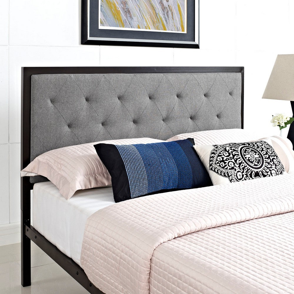 Mia Fabric Full Bed by Modway| Gray