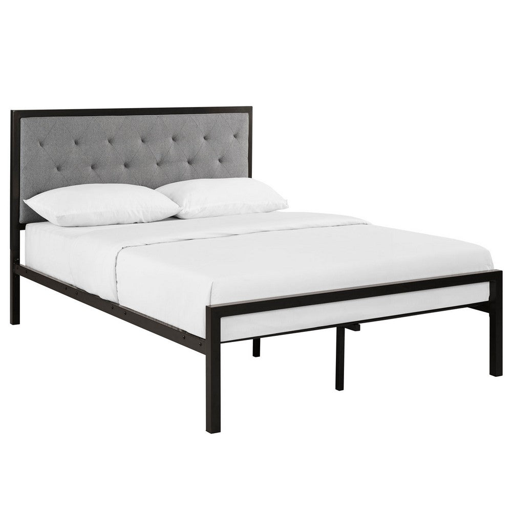 Mia Fabric Full Bed by Modway| Gray