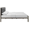 Modway Mia Upholstered Brown Beige Tufted Platform Bed with Metal Slat Support in Queen MDY-MOD-5182-BRN-GRY-SET