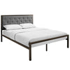 Mia Fabric Queen Bed by Modway| Gray
