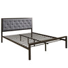 Mia Fabric Queen Bed by Modway| Gray