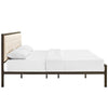 Mia Fabric King Bed by Modway| Brown