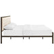 Mia Fabric King Bed by Modway| Brown