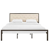 Mia Fabric King Bed by Modway| Brown