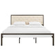 Mia Fabric King Bed by Modway| Brown