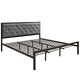 Mia Fabric King Bed by Modway| Gray
