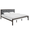 Mia Fabric King Bed by Modway| Gray