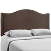 Curl Nailhead Upholstered Queen Headboard by Modway| Brown