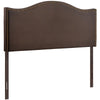 Curl Nailhead Upholstered Queen Headboard by Modway| Brown