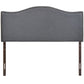Smoke Curl Queen Nailhead Upholstered Headboard - No Shipping Charges