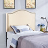 Ivory Curl Twin Nailhead Upholstered Headboard - No Shipping Charges