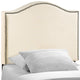 Modway Curl Linen Fabric Upholstered Twin Headboard with Nailhead Trim and Curved Shape in Ivory