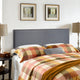 Modway Region Linen Fabric Upholstered Queen Headboard in Smoke with Nailhead Trim