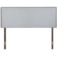 79 Inch Rectangular Panel King Size Headboard, Gray Fabric, Nailhead Trim  - No Shipping Charges