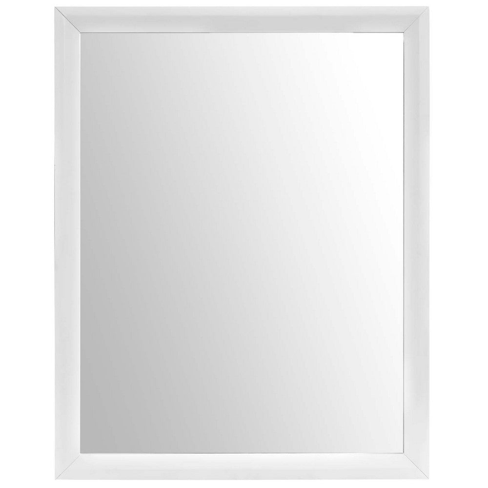 Tracy Rectangular Mirror In White  - No Shipping Charges