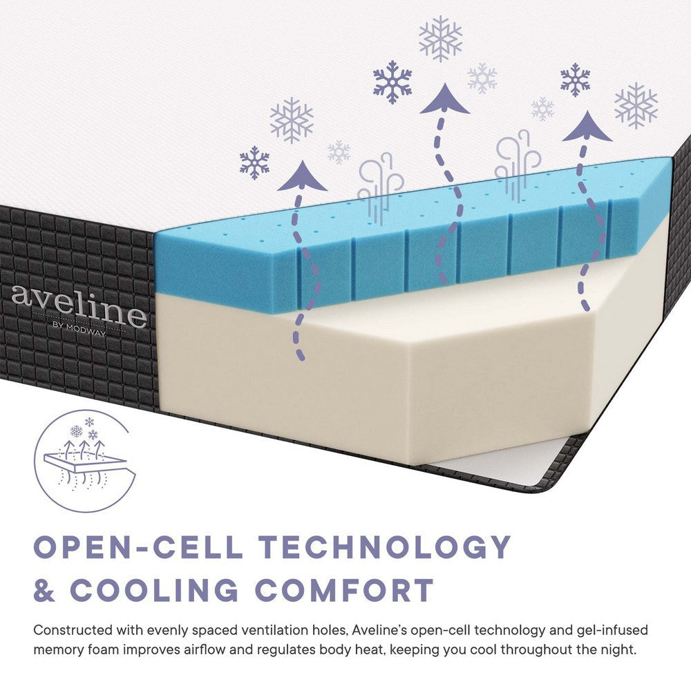 Modway Aveline Gel Infused Memory Mattress with CertiPUR-US Certified Foam Twin White MDY-MOD-5344-WHI