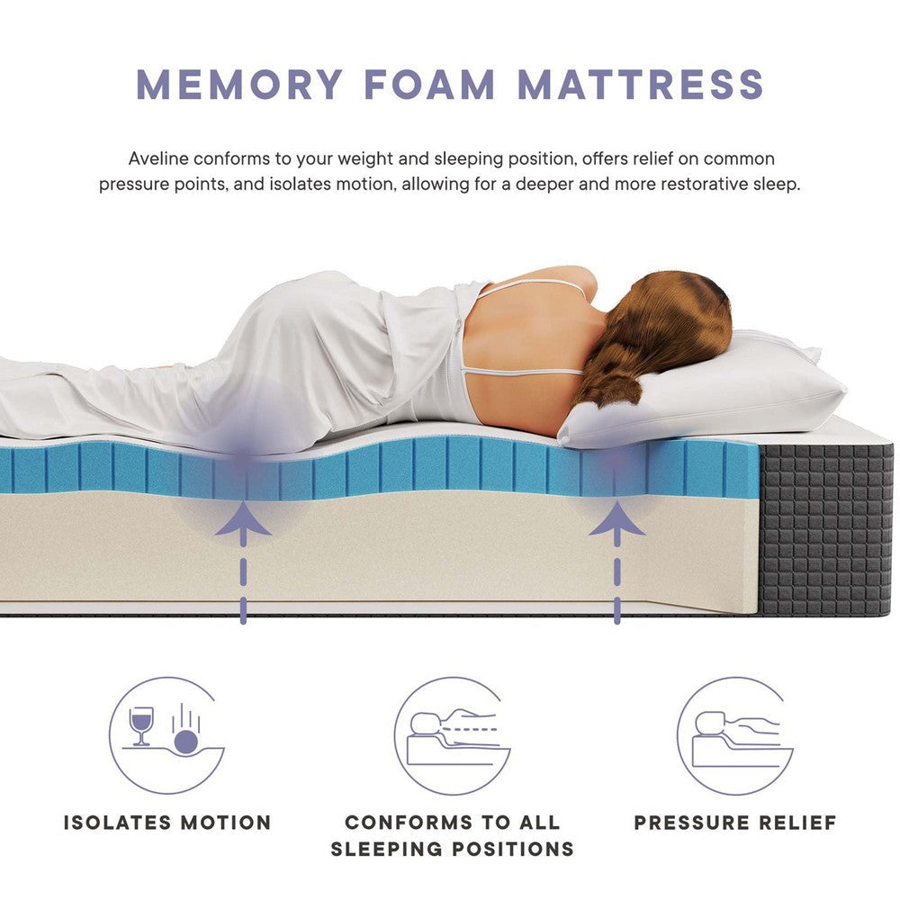 Modway Aveline Gel Infused Memory Mattress with CertiPUR-US Certified Foam Twin White MDY-MOD-5344-WHI