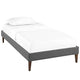 Sharon Fabric Twin Bed Frame with Squared Tapered Legs by Modway MDY-MOD-5348-GRY