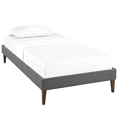 Sharon Fabric Twin Bed Frame with Squared Tapered Legs by Modway