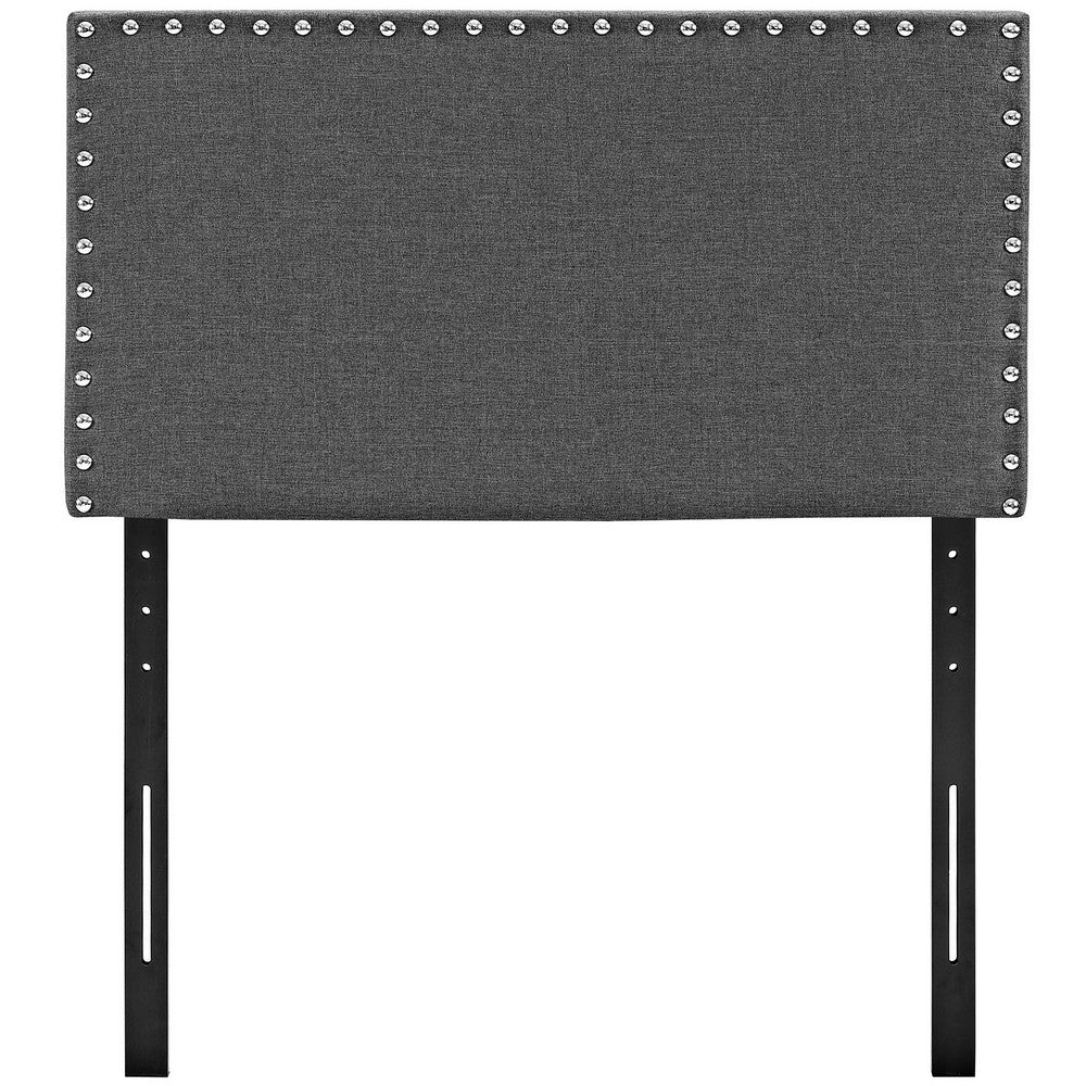 Gray Phoebe Twin Fabric Headboard  - No Shipping Charges