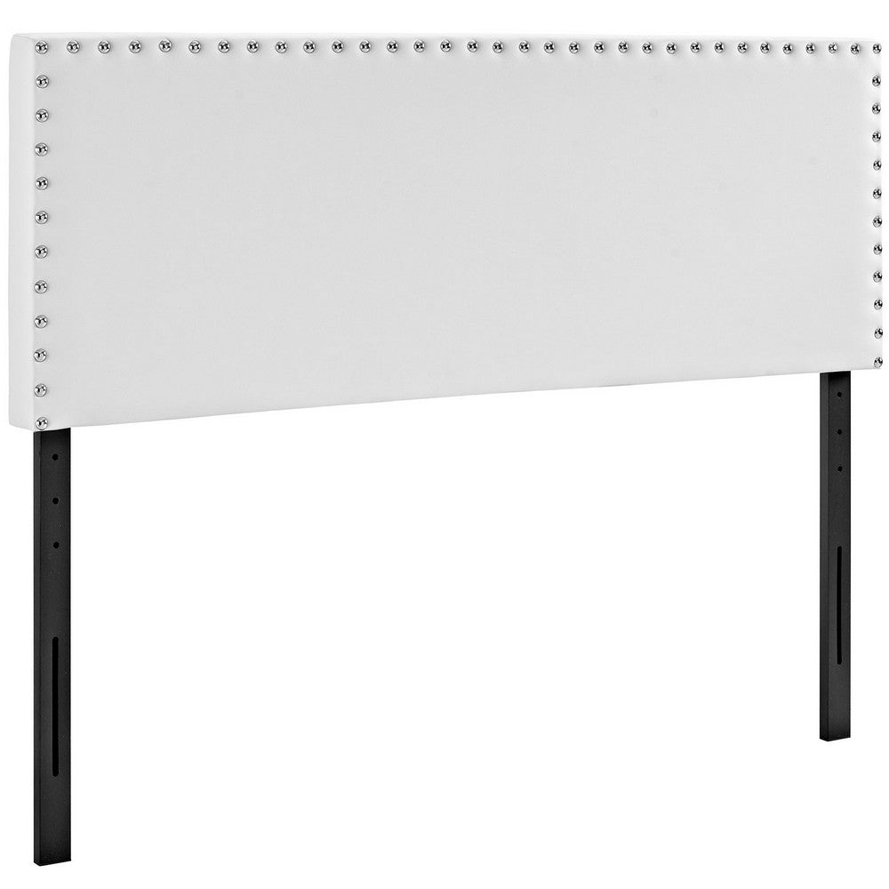 White Phoebe Full Vinyl Headboard - No Shipping Charges