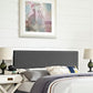 Gray Phoebe Queen Fabric Headboard  - No Shipping Charges