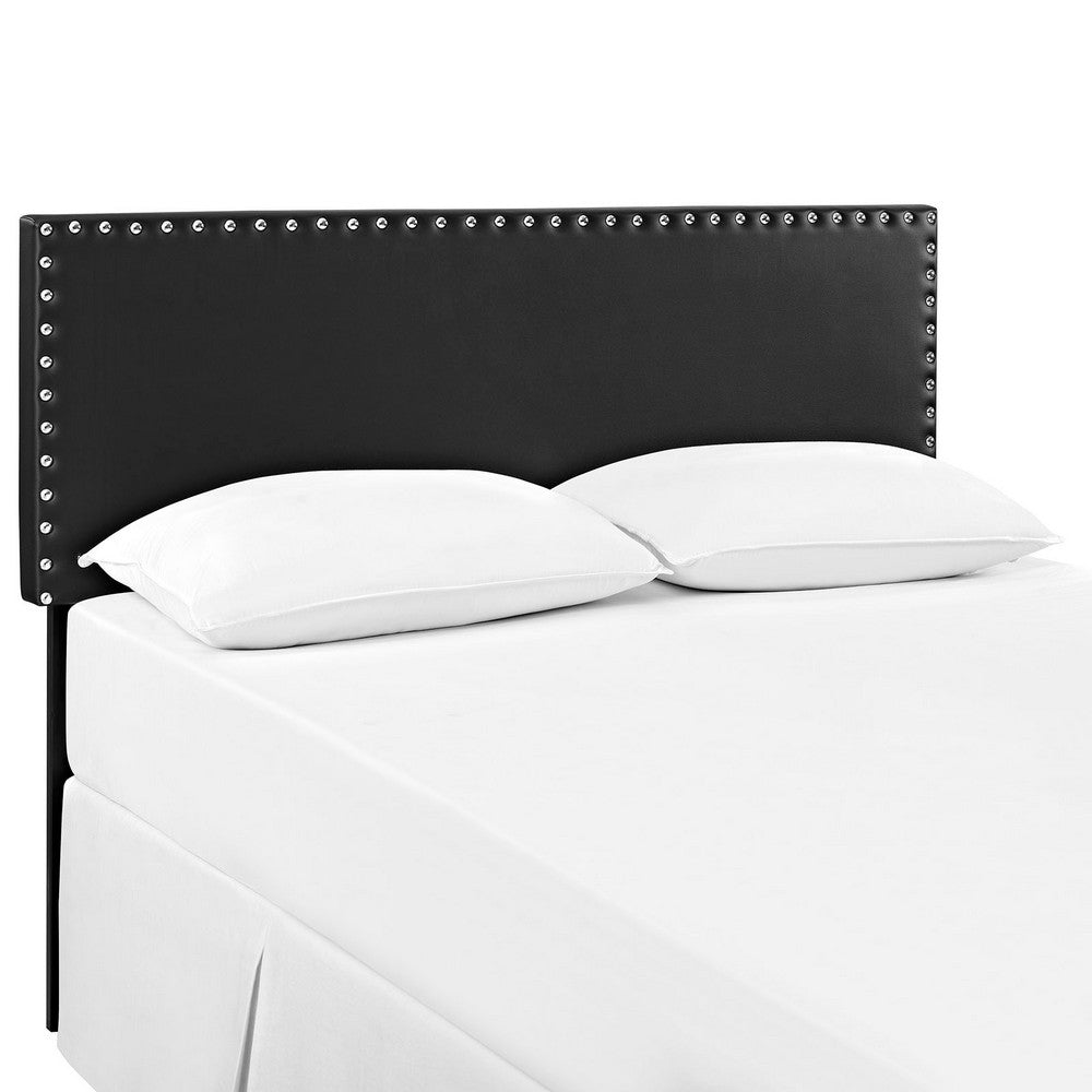 Black Phoebe King Vinyl Headboard - No Shipping Charges