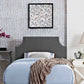 Gray Laura Twin Fabric Headboard - No Shipping Charges
