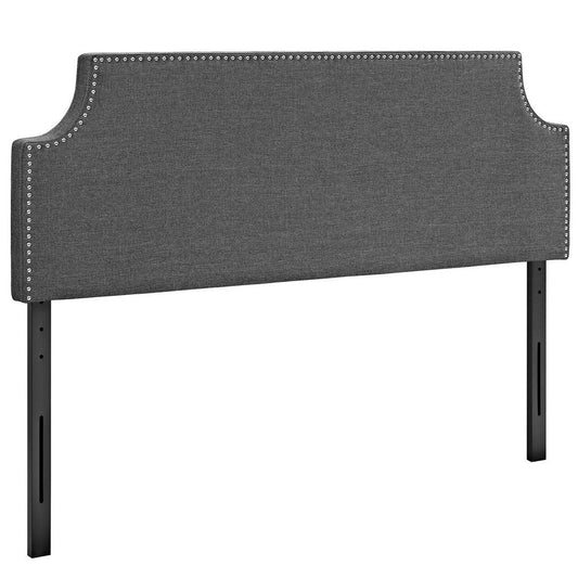 Gray Laura Full Fabric Headboard - No Shipping Charges
