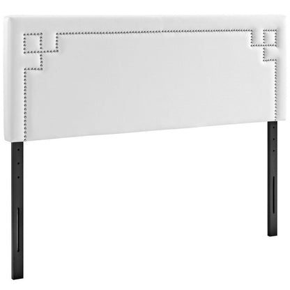 White Josie Queen Vinyl Headboard  - No Shipping Charges