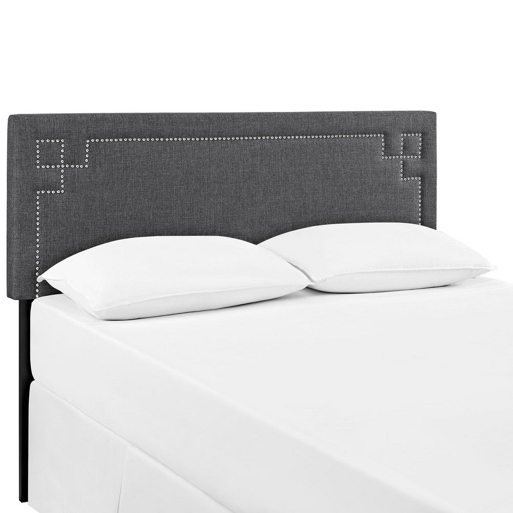 Gray Josie Queen Fabric Headboard  - No Shipping Charges