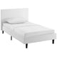 Modway Anya Upholstered White Twin Platform Bed with Wood Slat Support