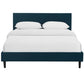 Anya Full Fabric Bed, Azure - No Shipping Charges