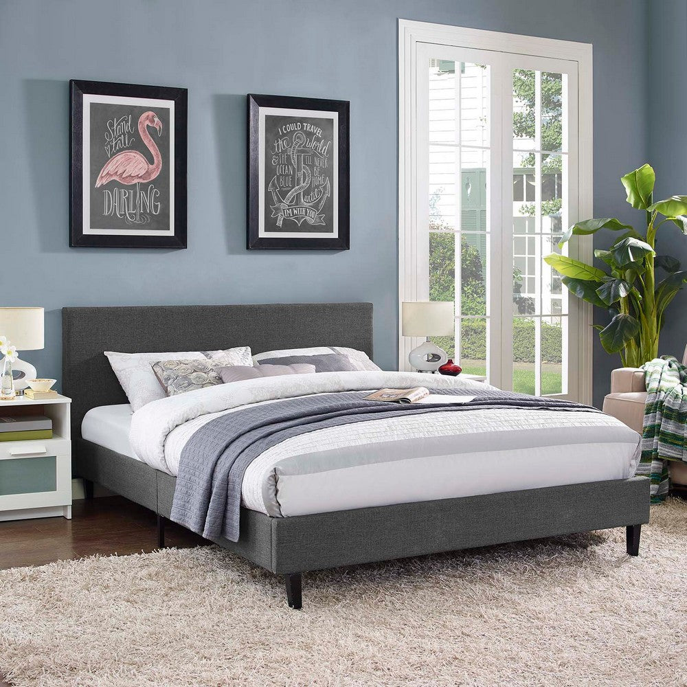Anya Fabric Full Bed by Modway| Gray