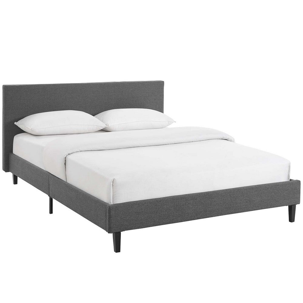 Anya Full Fabric Bed, Gray - No Shipping Charges