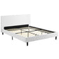 Modway Anya Upholstered White Full Platform Bed with Wood Slat Support MDY-MOD-5418-WHI