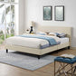 Anya Queen Bed, Beige  - No Shipping Charges