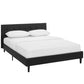 Linnea Full Faux Leather Bed, Black - No Shipping Charges